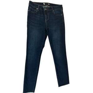 KUT FROM THE CLOTH Connie Ankle Skinny Size 6 Dark Blue Fringe Bottom Casual